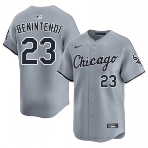 #23 Andrew Benintendi Gameday Men Baseball Jersey | CWS White Sox Gray Fan Gear 66YFx278