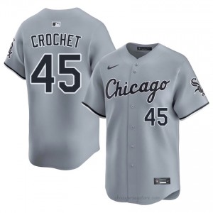 ChiSox Garrett Crochet #45 Gray Men Baseball Jersey | 2026 Season Classic 56S10J88