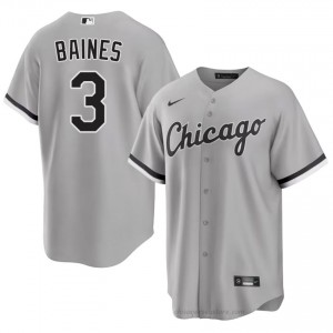 Exclusive Harold Baines #3 CWS Men Baseball Jersey | Grey South Side Pride Edition KBgj4I86