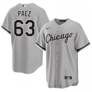 ChiSox Jedixson Paez #63 Grey Men Baseball Jersey | 2026 Season Genuine DyQ0Na91
