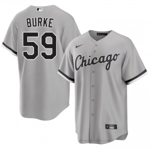 #59 Sean Burke Official Men Baseball Jersey | CWS White Sox Grey Fan Gear g4C0n194