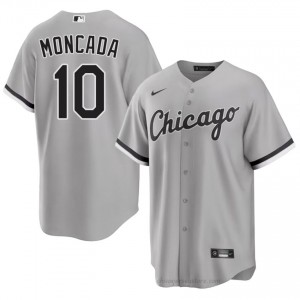Durable Yoan Moncada #10 CWS Men Baseball Jersey | Grey South Side Pride Edition lLyN0312