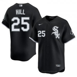 #25 Derek Hill Classic Men Baseball Jersey | CWS White Sox Black Fan Gear 73X3X417