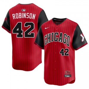 Jackie Robinson #42 Chicago White Sox City Connect Baseball Jersey | Player Men Red Embroidery Edition 02u8rE94