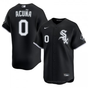 #0 Luisangel Acuna Official Men Baseball Jersey | CWS White Sox Black Fan Gear 42xh6q55