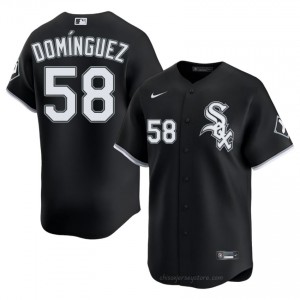 ChiSox Seranthony Dominguez #58 Black Men Baseball Jersey | 2026 Season Official 22xg3472