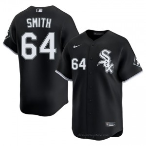 #64 Shane Smith Genuine Men Baseball Jersey | CWS White Sox Black Fan Gear 37Bh8844