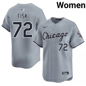 #72 Carlton Fisk Gameday Women Baseball Jersey | CWS White Sox Gray Fan Gear 5I626X27