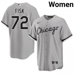 Premium Carlton Fisk #72 CWS Women Baseball Jersey | Grey South Side Pride Edition 8532T323