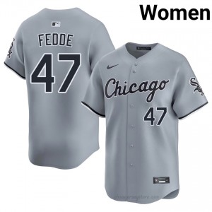 #47 Erick Fedde Gameday Women Baseball Jersey | CWS White Sox Gray Fan Gear 787O2j40
