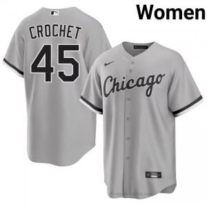 ChiSox Garrett Crochet #45 Grey Women Baseball Jersey | 2026 Season MLB oQha8j32