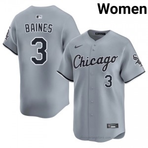 Harold Baines #3 Chicago White Sox Baseball Jersey | Premium Women Gray Stitched Edition W46P7P49