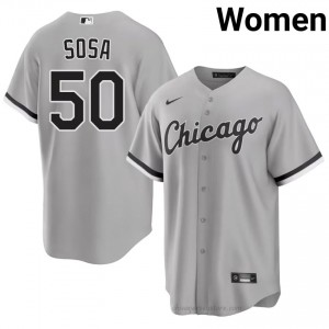 ChiSox Lenyn Sosa #50 Grey Women Baseball Jersey | 2026 Season Genuine Gx3du173