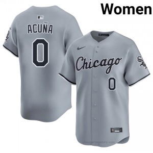 Iconic Luisangel Acuna #0 CWS Women Baseball Jersey | Gray South Side Pride Edition 5I236431