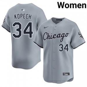ChiSox Michael Kopech #34 Gray Women Baseball Jersey | 2026 Season Official u333y039