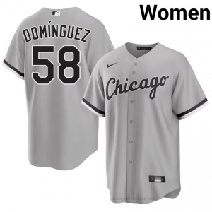 #58 Seranthony Dominguez Pro-Grade Women Baseball Jersey | CWS White Sox Grey Fan Gear B5254579