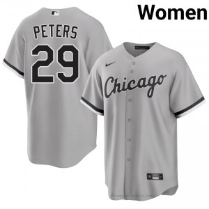 #29 Tristan Peters MLB Women Baseball Jersey | CWS White Sox Grey Fan Gear 6EwQ2351
