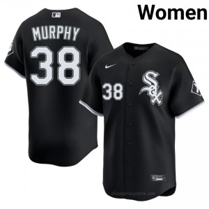 #38 Chris Murphy Limited Women Baseball Jersey | CWS White Sox Black Fan Gear 0R353532