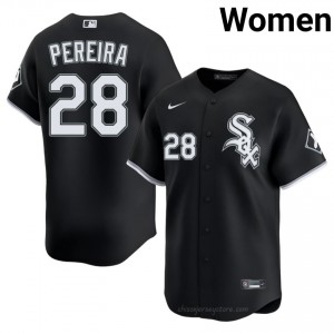 #28 Everson Pereira Official Women Baseball Jersey | CWS White Sox Black Fan Gear e25Y3859