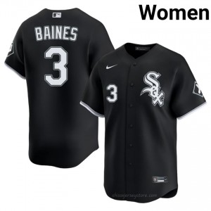 Durable Harold Baines #3 CWS Women Baseball Jersey | Black South Side Pride Edition 6W6HK021
