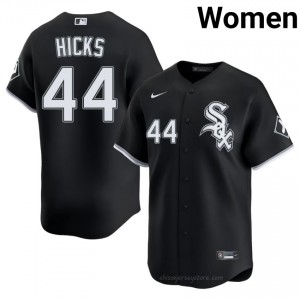 #44 Jordan Hicks Classic Women Baseball Jersey | CWS White Sox Black Fan Gear 74N34636