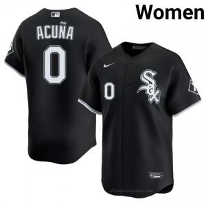 Luisangel Acuna #0 Chicago White Sox Baseball Jersey | Exclusive Women Black Embroidery Edition 58281I12