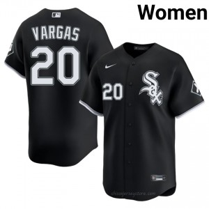#20 Miguel Vargas Genuine Women Baseball Jersey | CWS White Sox Black Fan Gear 4d0EO265