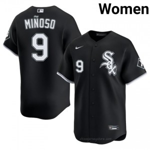 #9 Minnie Minoso Classic Women Baseball Jersey | CWS White Sox Black Fan Gear 58wIVs61