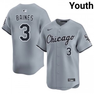 ChiSox Harold Baines #3 Gray Youth Baseball Jersey | 2026 Season Limited Lvi01561