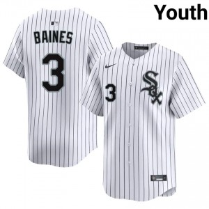 Replica Harold Baines #3 CWS Youth Baseball Jersey | White South Side Pride Edition 04523388