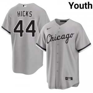 ChiSox Jordan Hicks #44 Grey Youth Baseball Jersey | 2026 Season Official 4w3k2033