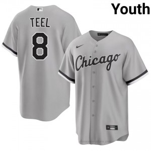 #8 Kyle Teel Genuine Youth Baseball Jersey | CWS White Sox Grey Fan Gear k23e4443