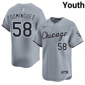 ChiSox Seranthony Dominguez #58 Gray Youth Baseball Jersey | 2026 Season Classic 82E05736