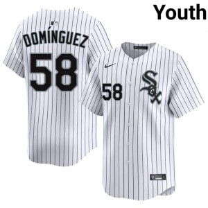 Durable Seranthony Dominguez #58 CWS Youth Baseball Jersey | White South Side Pride Edition 1Q0HkO86