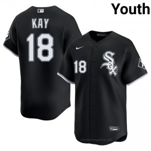 #18 Anthony Kay Official Youth Baseball Jersey | CWS White Sox Black Fan Gear 3514wF78