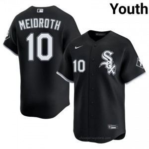 Chase Meidroth #10 Chicago White Sox Baseball Jersey | Authentic Youth Black Stitch Edition LX7se298