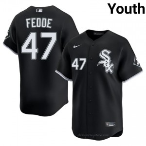Authentic Erick Fedde #47 CWS Youth Baseball Jersey | Black South Side Pride Edition 2B851732
