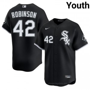 Jackie Robinson #42 Chicago White Sox Baseball Jersey | Authentic Youth Black Stitch Edition Vc2D5279