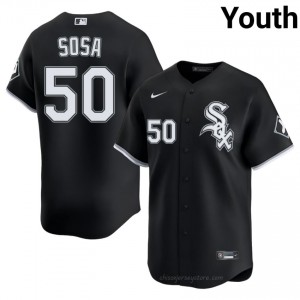 ChiSox Lenyn Sosa #50 Black Youth Baseball Jersey | 2026 Season Official 2688Gk24