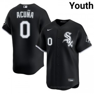 ChiSox Luisangel Acuna #0 Black Youth Baseball Jersey | 2026 Season Genuine P0L0h464